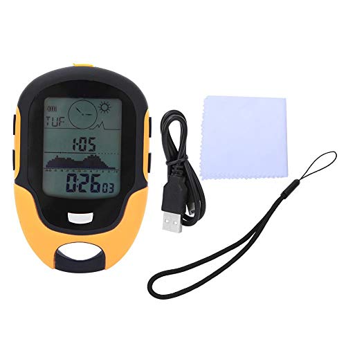 MAGT Digitaler Höhenmesser, SUNROAD Multifunktions Höhenmesser Barometer FR500 Kompass Thermometer Hygrometer Uhr für Outdoor Bergsteigen Angeln(Gelb) von MAGT