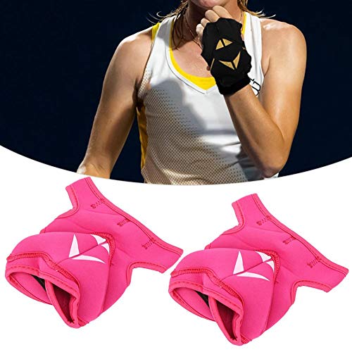 MAGT Fitness Handschuhe, 2 Stück 2lb Gewichtshandschuhe Unisex Halbfinger Trainingshandschuhe Langlebige Gym Handschuhe für Boxtraining Fitness(Rosa) von MAGT