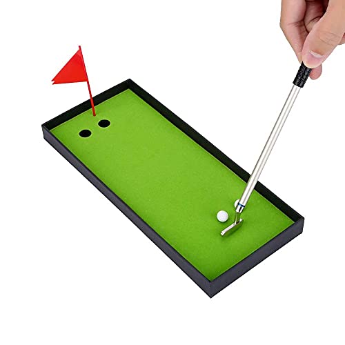 MAGT Golf Kugelschreiber Set, 3 Stück Golfstift Set Mini Golfschläger Kugelschreiber Geschenk Mit Golfball Flaggen Briefpapierdekorationen von MAGT