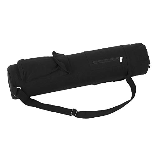 MAGT Yogatasche, Multifunktionale Yogamatte Tasche Schwarz Leinwand Yoga Tasche mit Verstellbarer Gurt, Yogamatte Aufbewahrungstasche Rucksack von MAGT