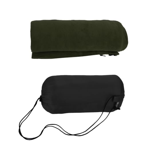 MAGT Schlafsack Camping, Tragbar Outdoor Schlafsäcke Warm Komfortabel Anti Pilling Deckenschlafsack für Erwachsene Kinder 180 x 80cm(Farbe:Grün) von MAGT