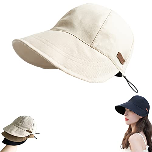 MAIMiao UV-Schutz-Hut ohne Make-up,Sonnenblende Hut für Frauen,Sommer UPF50+ Sonnenhüte für Frauen,Strandmütze für Frauen (Beige) von MAIMiao