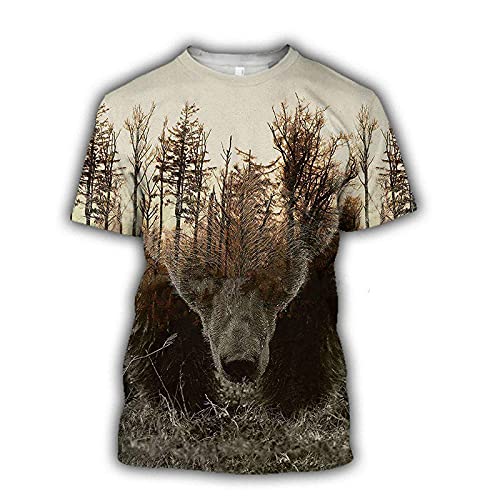 MAITONGG Einzigartiges T-Shirt Männer Männer 3D Gedrucktes Bären-T-Shirt Neuheit Kurzarm Bekleidung Unisex Xs-7Xl von MAITONGG