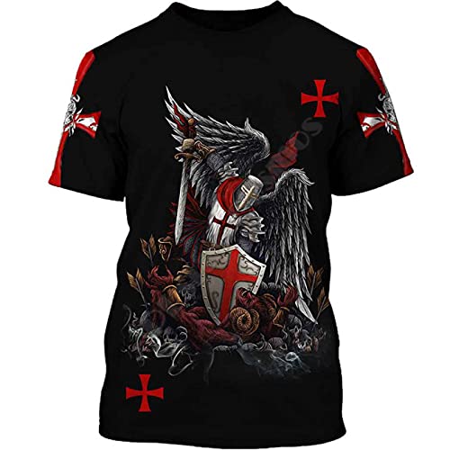MAITONGG Herren Neuheit T-Shirts Ritter 3D-Gedruckte T-Shirts Frauen Für Männer Sommer Casual Short Sleeve von MAITONGG
