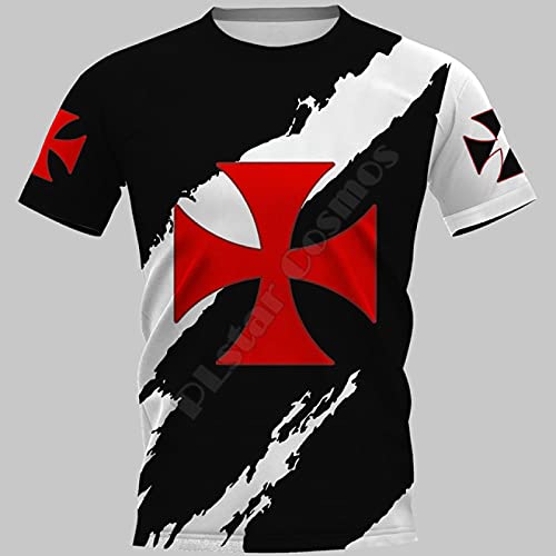 MAITONGG Herren Neuheit T-Shirts Ritter Muster 3D-Gedruckte T-Shirts Männer Sommer Casual Kurzarm von MAITONGG
