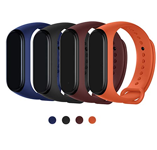 MAKACTUA Armband Kompatible für Xiaomi Mi Band 4 Damen Herren, Silikon Ersatz Fitness Armband und Uhrenarmband Sportarmband und Wristband Armbänder für Xiaomi Mi Band 4/3 von MAKACTUA