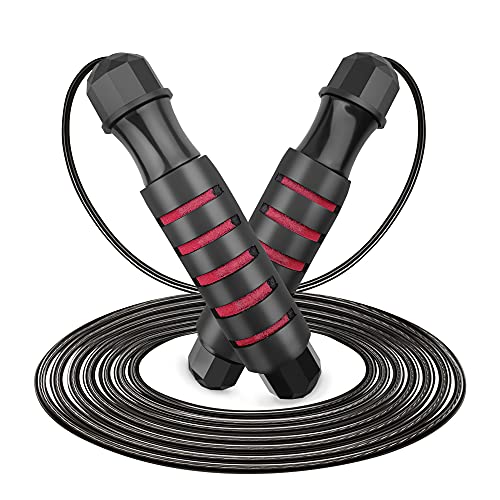 MAKACTUA Seilspringen Erwachsene, Speed Rope Jump Rope Verstellbar Erwachsene 2.8 Meter mit Schaum Griffe für Extremsprung, Ausdauertraining und Fitness von MAKACTUA