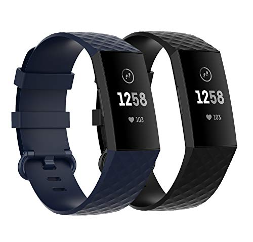 Maspen Armband Kompatile für Fitbit Charge 4/Fitbit Charge 3 Damen Herren, Silikon Ersatz Fitness Uhrenarmband von MAKACTUA