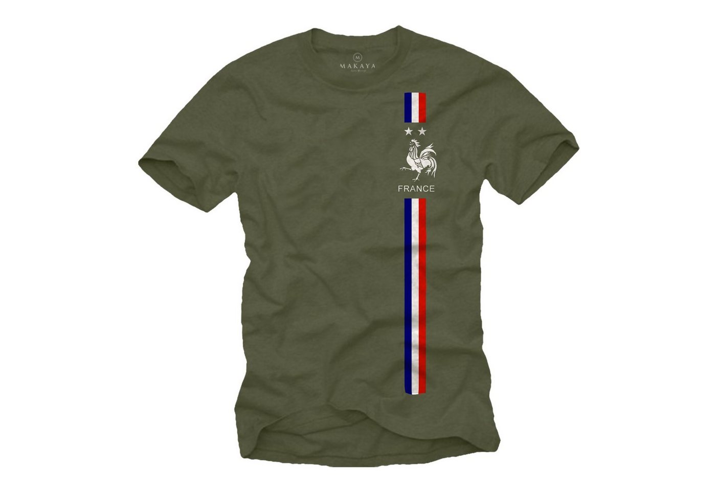 MAKAYA Print-Shirt Herren Fußball Trikot Frankreich Fahne Flagge Männer Geschenke von MAKAYA