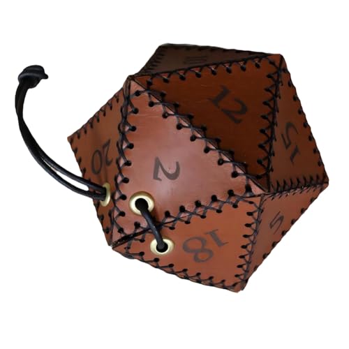 MAKIVI PU-Leder-D20-WüRfeltasche, Polyedrische WüRfeltasche, Tragbare Tasche mit Kordelzug für, Spiel, DND-WüRfeltasche, von MAKIVI