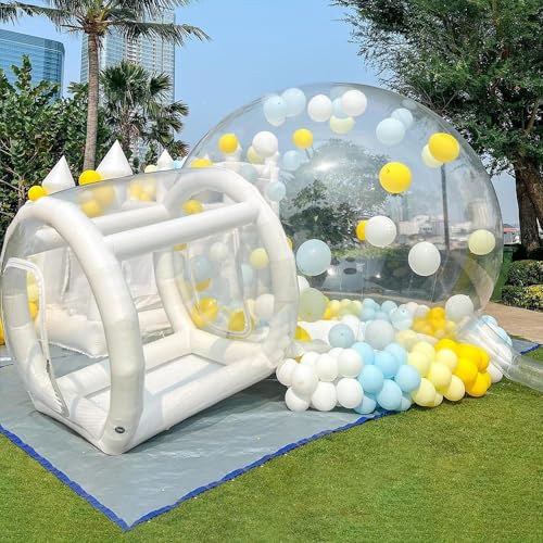 Wasserdichtes aufblasbares Haus im Freien, Blasenballonhaus mit Tunnel, durchsichtiges aufblasbares Blasenzelt aus PVC, für Familiencamping, Hinterhofparty, Sternenbeobachtung,10FT/3M von MAMBMU