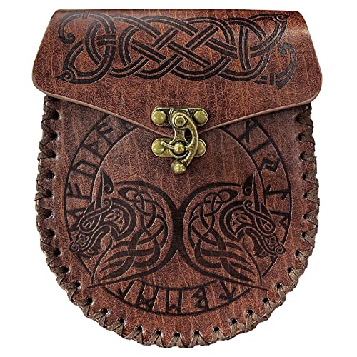 Vintage Mittelalterliche Hüfttasche Hüfttasche PU Leder Mittelalterliche Geprägte Gürteltasche Münztasche Vintage Tasche Münzhalter Aus Leder von MANZURE