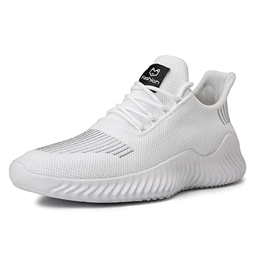 MAOAEAD Herren Sneakers Leicht Atmungsaktiv Mesh Laufschuhe Trend Outdoor Sportschuhe Casual Bequem Vielseitige Schuhe (Weiß,43) von MAOAEAD
