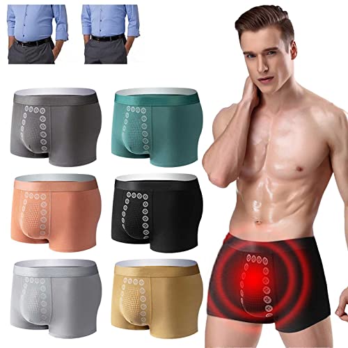MAOAEAD Magnetische Unterwäsche für Herren, Magnettherapie, energetische Hose, Stretch, atmungsaktiv, langlebig, Herren-Boxershorts (3 Stück, zufällig, L (40–50 kg)) von MAOAEAD