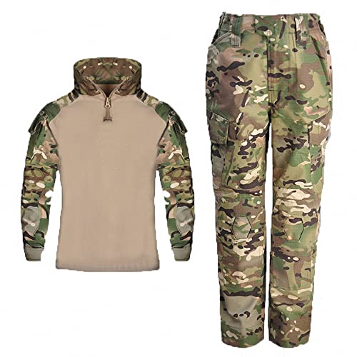 MAOTN Langärmelige Taktische Kleidung+Trainingshose für Kinder,Jungen/mädchen Airsoft Paintball Spiel BDU kampfhemd,Outdoor militärfans,die Jagd Camping uniform Anzug schießen,Style2,150cm von MAOTN