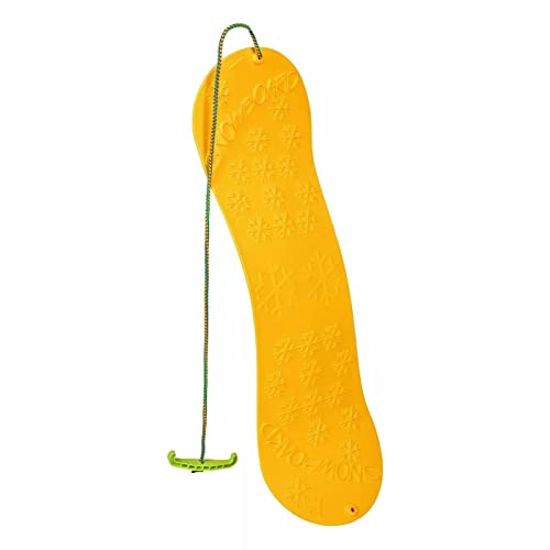 MARMAT Snowboard FÜR Kinder Schlitten Board 77cm Kunststoff mit Seilgriff Plastik (Gelb) von MARMAT