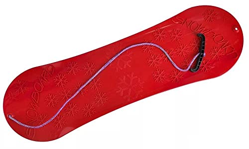 MARMAT Snowboard FÜR Kinder Schlitten Board 77cm Kunststoff mit Seilgriff Plastik (Rot) von MARMAT