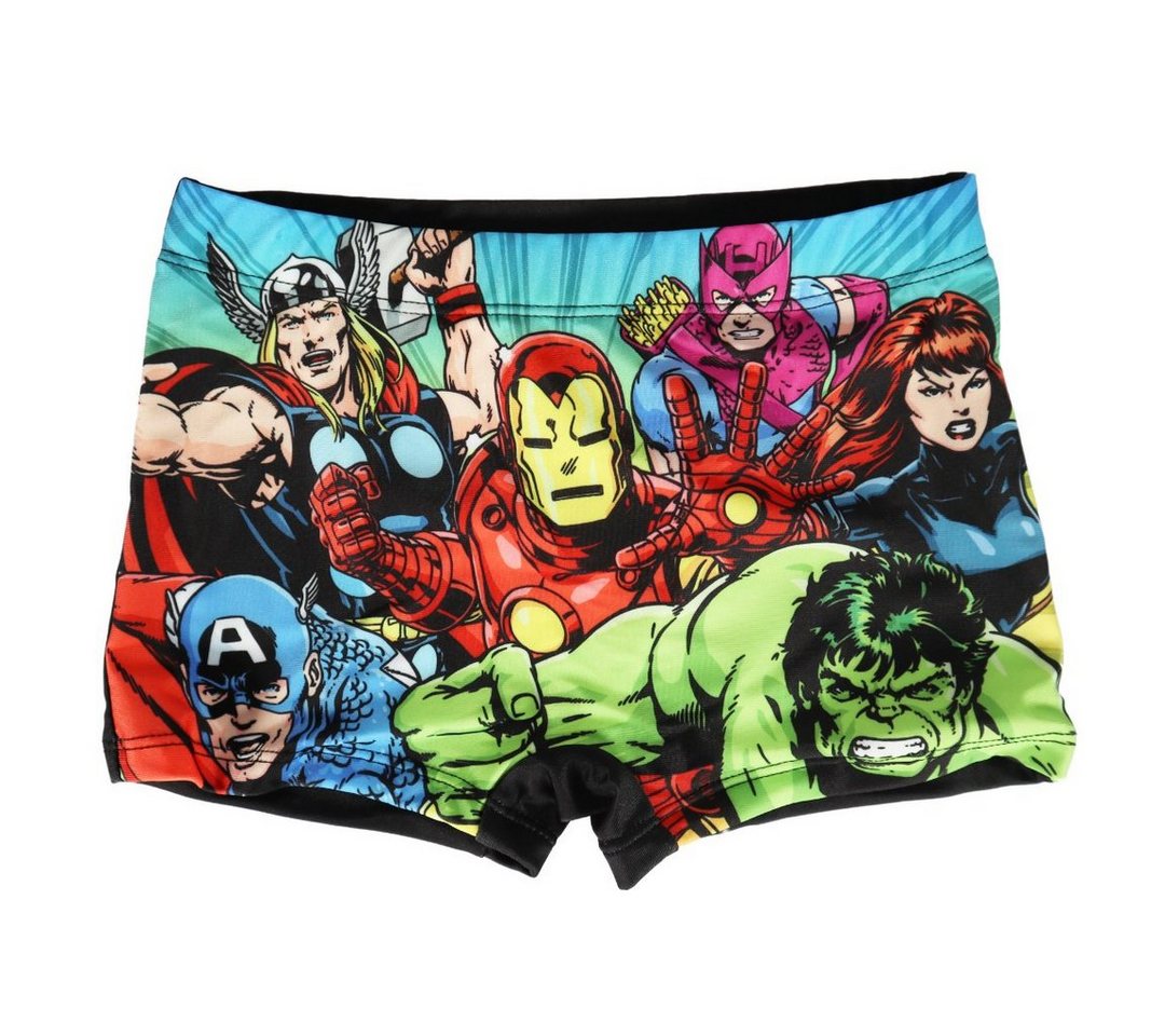 MARVEL Badehose Marvel Avengers Captain America Hulk Iron Man Kinder Badeshorts Gr. 104 bis 134 von MARVEL
