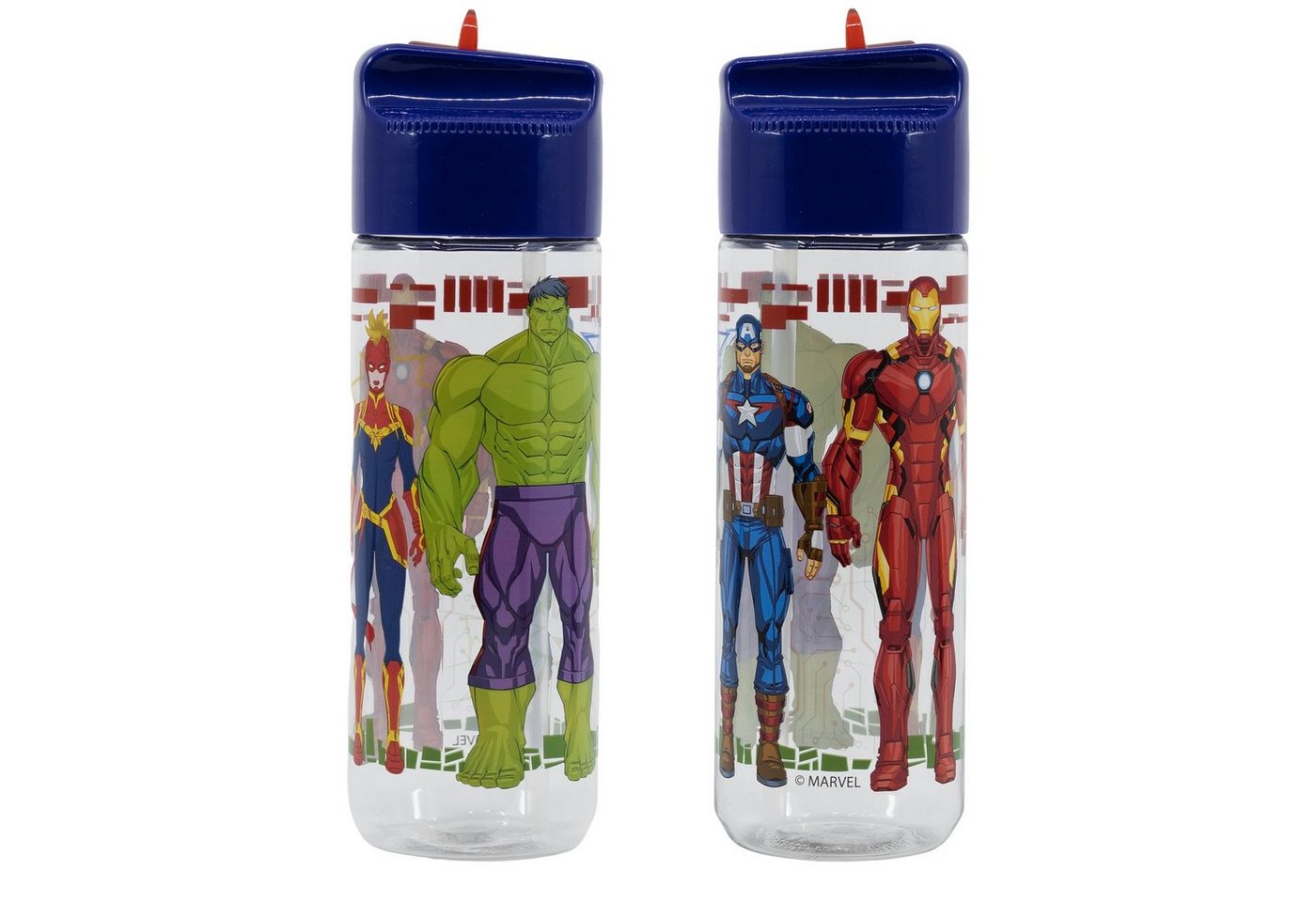MARVEL Trinkflasche Marvel Avengers Sport Wasserflasche Flasche, 540 ml Iron Man Hulk von MARVEL