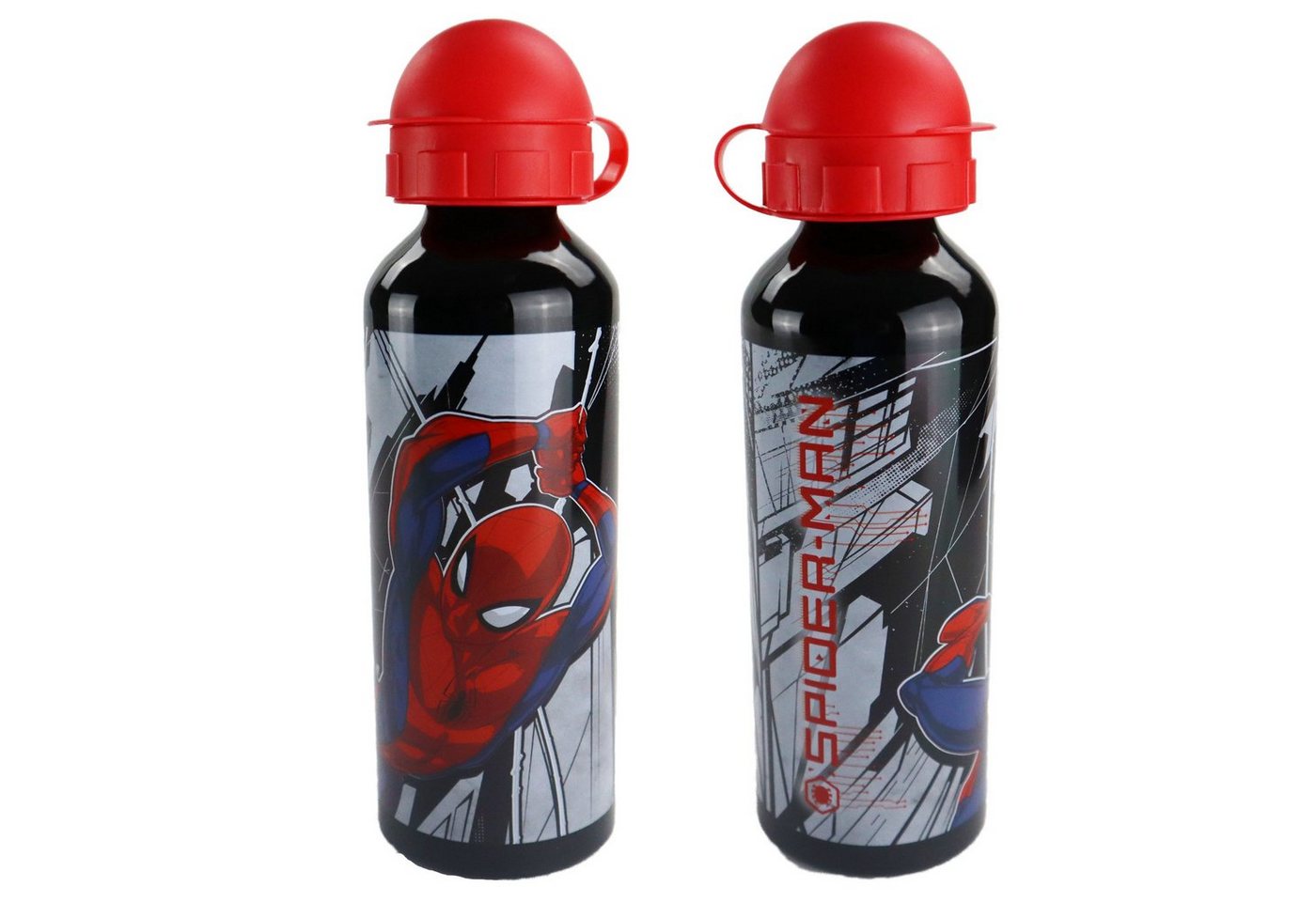 MARVEL Trinkflasche Marvel Spiderman ALU - Wasserflasche, XL Flasche 520 ml von MARVEL