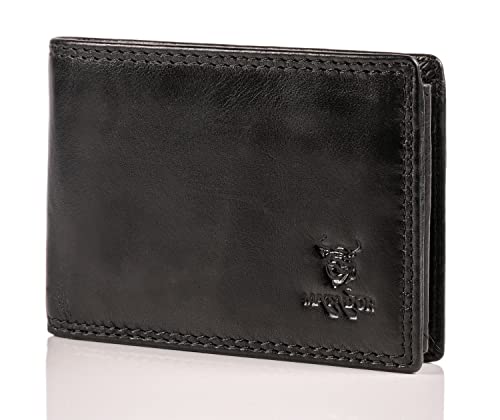MATADOR Klein Geldbörse Herren Bilbao TüV geprüfter RFID Schutz Minimalist Wallet Männer Portemonnaie inkl. Geschenkbox (Schwarz/Black) von MATADOR