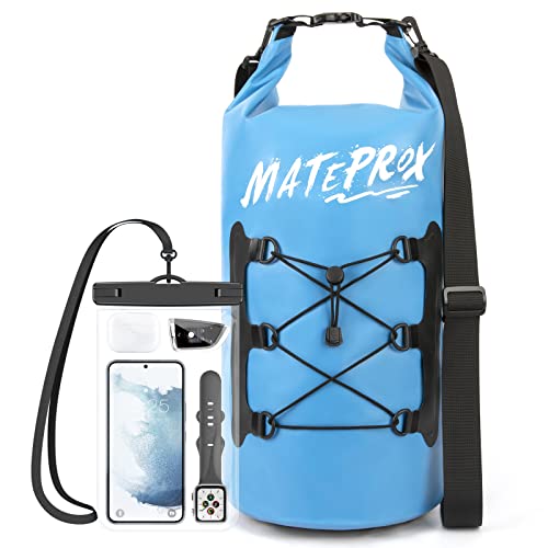 Dry Bag 5L/10L/20L-MATEPROX Wasserdichter Packsack mit Rollverschluss Robust und Langlebig Trockener Beutel Sack wasserdichte Tasche Perfekt für Schwimmen, Bootfahren, Rafting/Camping-20L Blau von MATEPROX