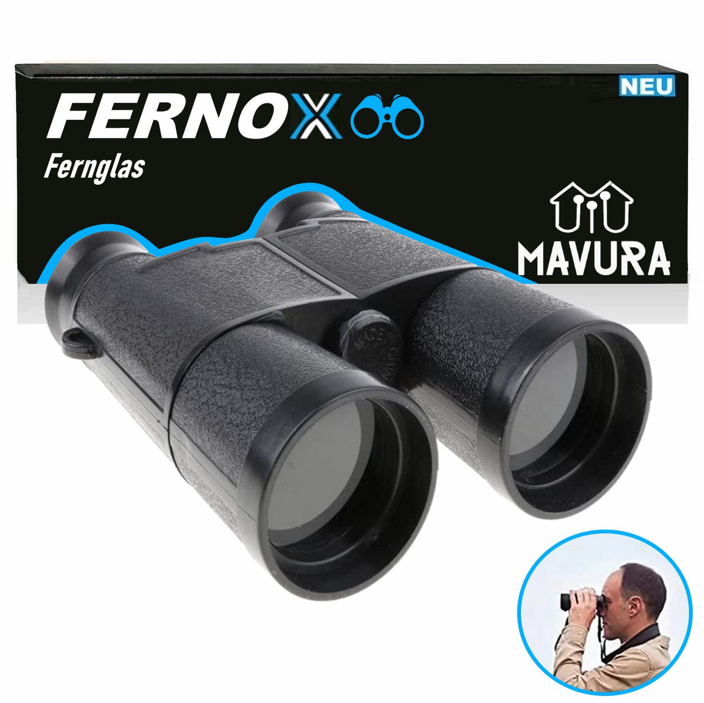 MAVURA FERNOX Binocular Fernglas 6X35 Ferngläser Sport- und Naturbeobachtung Fernglas (Vogelbeobachtung Kompakter Feldstecher für Erwachsene & Kinder) von MAVURA