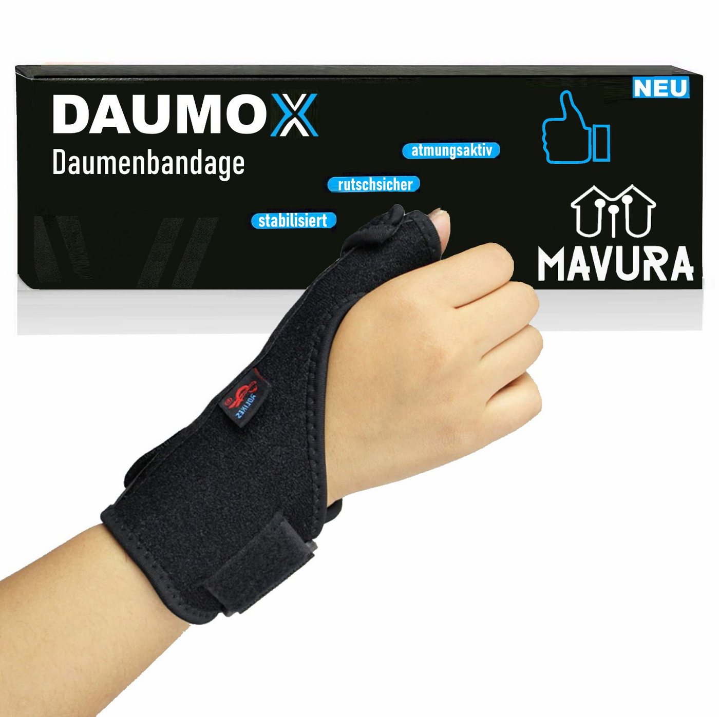MAVURA Daumenbandage DAUMOX Daumenbandage Premium Hand Bandage Daumenstütze, Schiene Schoner Schutz Handbandage Daumen von MAVURA