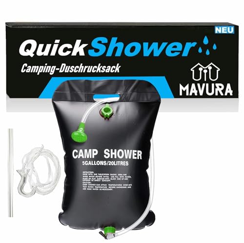 MAVURA QuickShower Camping Dusche Solar Garten Reise Festival Outdoor Duschsack 20L von MAVURA