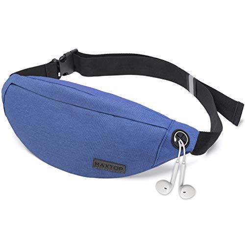 MAXTOP Bauchtasche für Herren Damen Hüfttasche mit Kopfhöreranschluss und 3-Reißverschlusstaschen Verstellbare Träger von MAXTOP