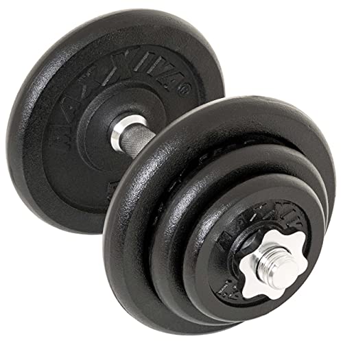 MAXXIVA® Kurzhantel-Set 20 kg Gusseisen 6 Gewichtsscheiben Sternverschluss Hantelset für Kraftsport Muskelaufbau Workouts Bodybuilding Reha von MAXXIVA