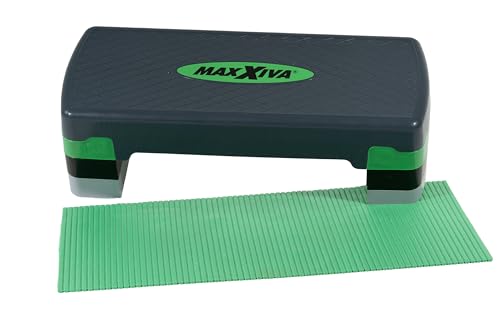 MAXXIVA® Stepper Aerobic-Fitness-Steppbrett mit Antirutsch-Matte 67 x 27 x 10/15/20 cm höhenverstellbar Hometrainer Fitnesstraining Workout (Apfelgrün) von MAXXIVA