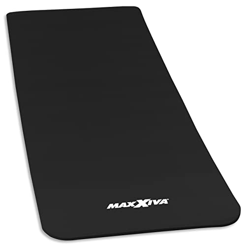 MAXXIVA Gymnastikmatte Schwarz Fitnessmatte Yogamatte 190x60x1,5 cm Schadstofffrei inklusive Tragegurt von MAXXIVA