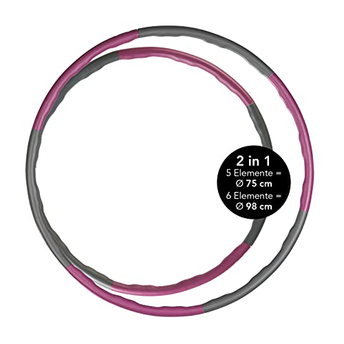 MAXXMEE Hula Hoop Reifen verstellbar | Reifen mit 6 Elementen zum individuellen Zusammenstecken je nach Größe und Können | Ideal für Anfänger und Profis, Kinder und Erwachsene | Core-Training[lila] von MAXXMEE
