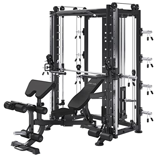 MAXXUS Multipresse 10.1 - mit Hantelbank, Rudern, Klimmzug, Dip-Station, Kabelzug, Latzug, Beinstrecker, Bandrücken, bis 300 kg - Kraftstation, Power Rack, Smith Machine, Multistation, Power Cage von Maxxus