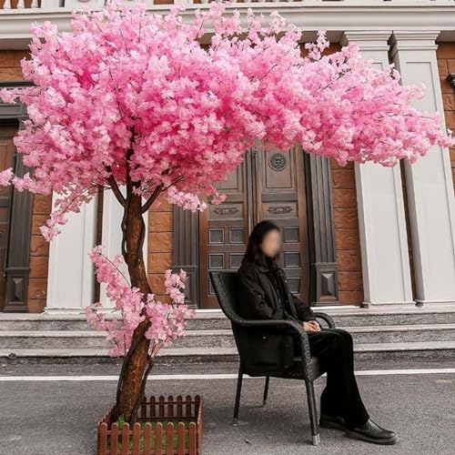 MAYFABD Großer Simulations Sakura Baum Künstlicher Kirschblütenbaum mit Stabilisierender Basis Einfach zu Montieren für Zuhause Hochzeit Hotel Einkaufszentrum Dekor Baum,A,3x3m von MAYFABD