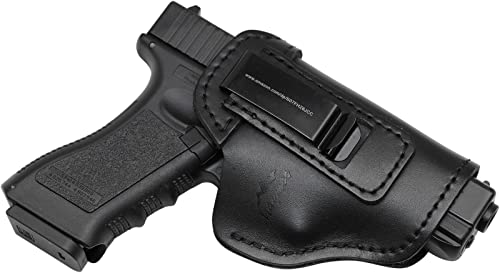MAYMOC IWB Lederholster, Pistolenholster kompatibel für Glock 17 19 22 23 26 / Sig Sauer P226 P229 SP2022 / Springfield XD XDS XDM/S&W M&P Schild 9MM von MAYMOC