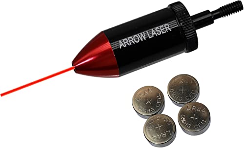 MAYMOC 16MM Armbrust Bogenschießen Pfeil Red Bore Sighter Tool zum Aufschrauben auf Pfeile mit 2 Sätzen Batterien von MAYMOC