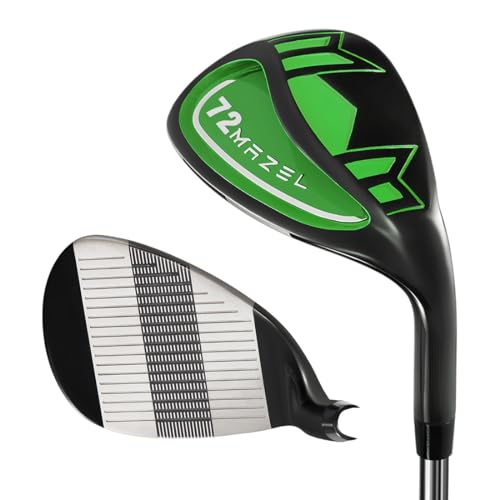 MAZEL Golf Lob Wedge 68,70,72 Grad 89,9 cm Rechtshänder, CNC-gefräster Sandkeil, Picthing Wedge (grün, 72 Grad) von MAZEL