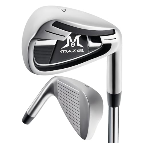MAZEL WM-X2 Golf Eisen Single1,2,3,4,5,6,7,8,9, P, A,S, Edelstahl Golf Club Eisen für Männer Rechtshänder (Silver Individual,RH, #Pitching Wedge) von MAZEL