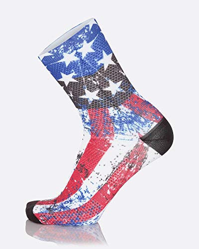MB Wear Chaussettes Fun-American-S/M (35-40) Socken, Schwarz/Blau/Weiß/Rot, FR : M (Taille Fabricant von MB Wear
