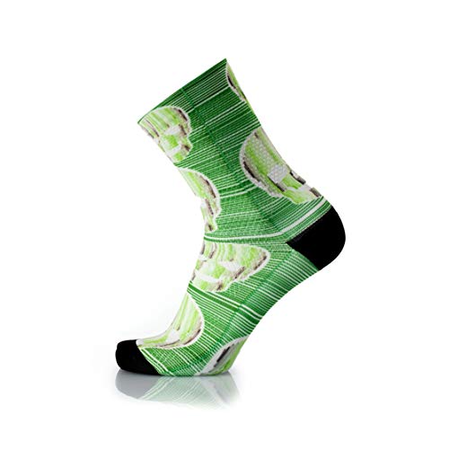 MB Wear Chaussettes Fun-Green Skull-S/M (35-40) Socken, Grün/Schwarz, FR : M (Taille Fabricant von MB Wear