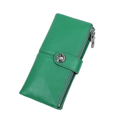 MBACODAI Lange Brieftasche Frau Reißverschluss Tasche Geldbörse Geldbeutel mit Schlitz Damen Clutch Geldbörsen Leder (Color : Grün) von MBACODAI