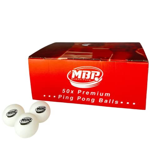 50 Tischtennisbälle - in Praktischer wiederverschließbarer Box - 9 cm Durchmesser von MBP MyBeerpong