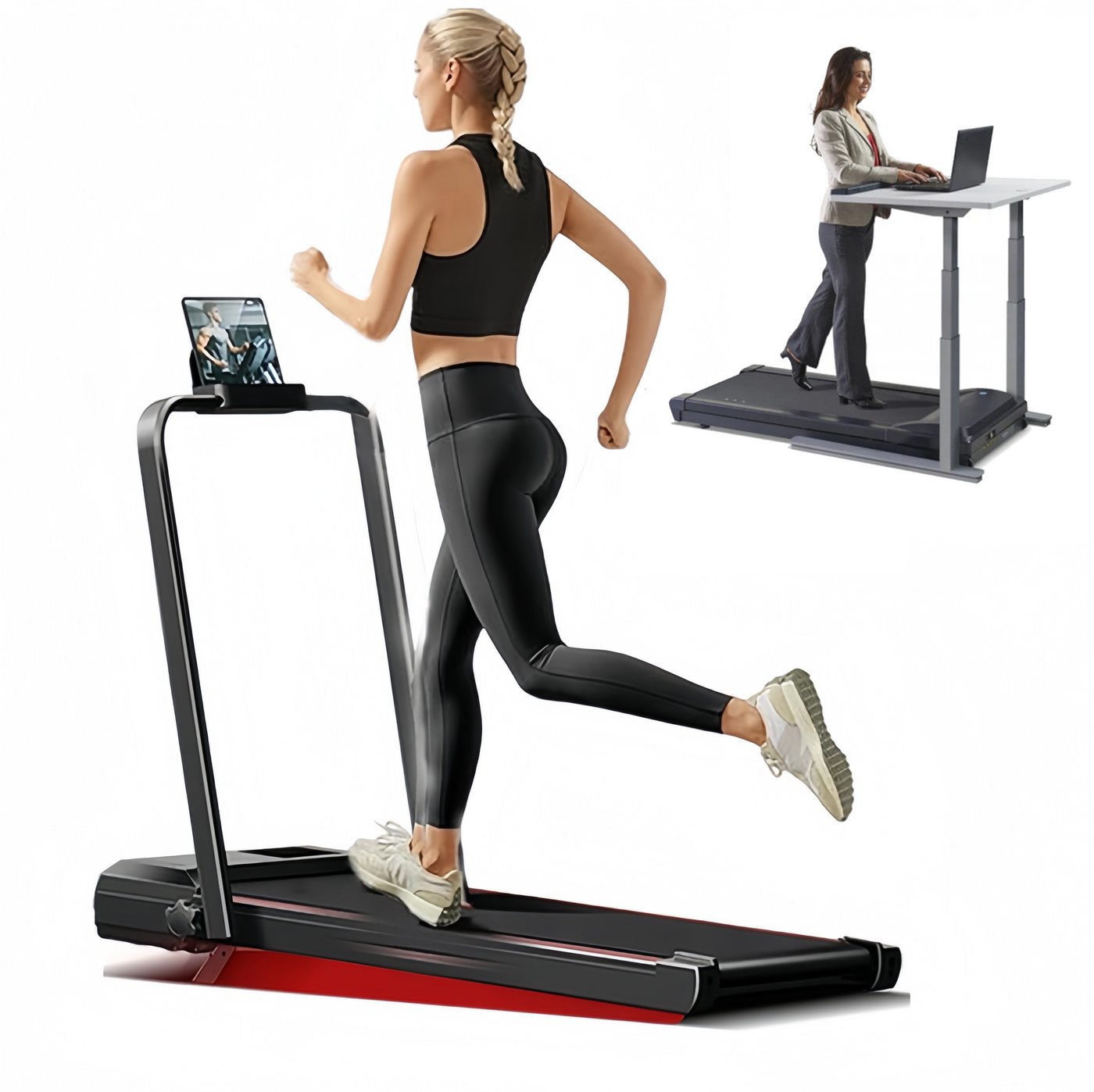 MC Star Laufband für Zuhause klappbar 12KM/H, Laufband mit Steigung (für Zuhause mit Bürstenlosem Motor, Walking Pad mit Steigung max. Belastung 136 kg) von MC Star