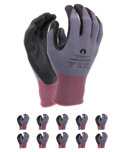MCR Safety CONTOUR AVENGER/Premium Montage-Handschuhe/Größe 6, 10 Paar/Grau/Höchste Qualität/Premiumklasse Montagehandschuhe/Handschuhe Arbeitshandschuhe von MCR Safety