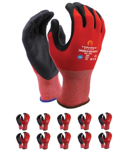 MCR Safety CONTOUR OLBA/Premium Montage-Handschuhe/Größe 10, 10 Paar/Rot/Höchste Qualität/Montagehandschuhe/Handschuhe Arbeitshandschuhe von MCR Safety