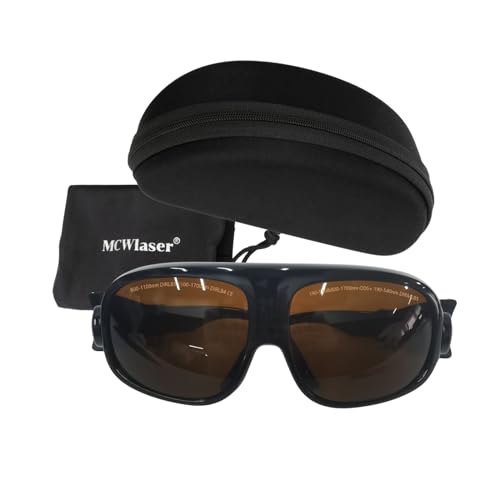 MCWlaser Laser Schutzbrille Brille OD5+,190-540nm & 800-1700nm Safety Glasses Goggles für Yag, Blue, Green Laser 355nm 405nm 445nm 450nm 473nm 520nm 532nm 808nm 980nm 1064nm Absorptionstyp EP-1 Typ 11 von MCWlaser