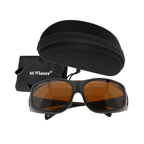 MCWlaser Laserschutzbrille Brille 190-540nm & 800-1700nm Safety Glasses Goggles OD5+ für ND:Yag, Diode, Fiber Laser 355nm 405nm 445nm 450nm 455nm 520nm 532nm 808nm 980nm 1064nm Absorptionstyp von MCWlaser