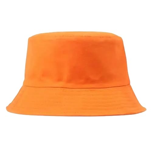 MCZY Sonnenhut Damen Neue Tragbare Modische Farbige Fischfischer Sun Hut Outdoor Männer Und Frauen Eimer Cap Multi-Saison-Kappe.-Orange von MCZY
